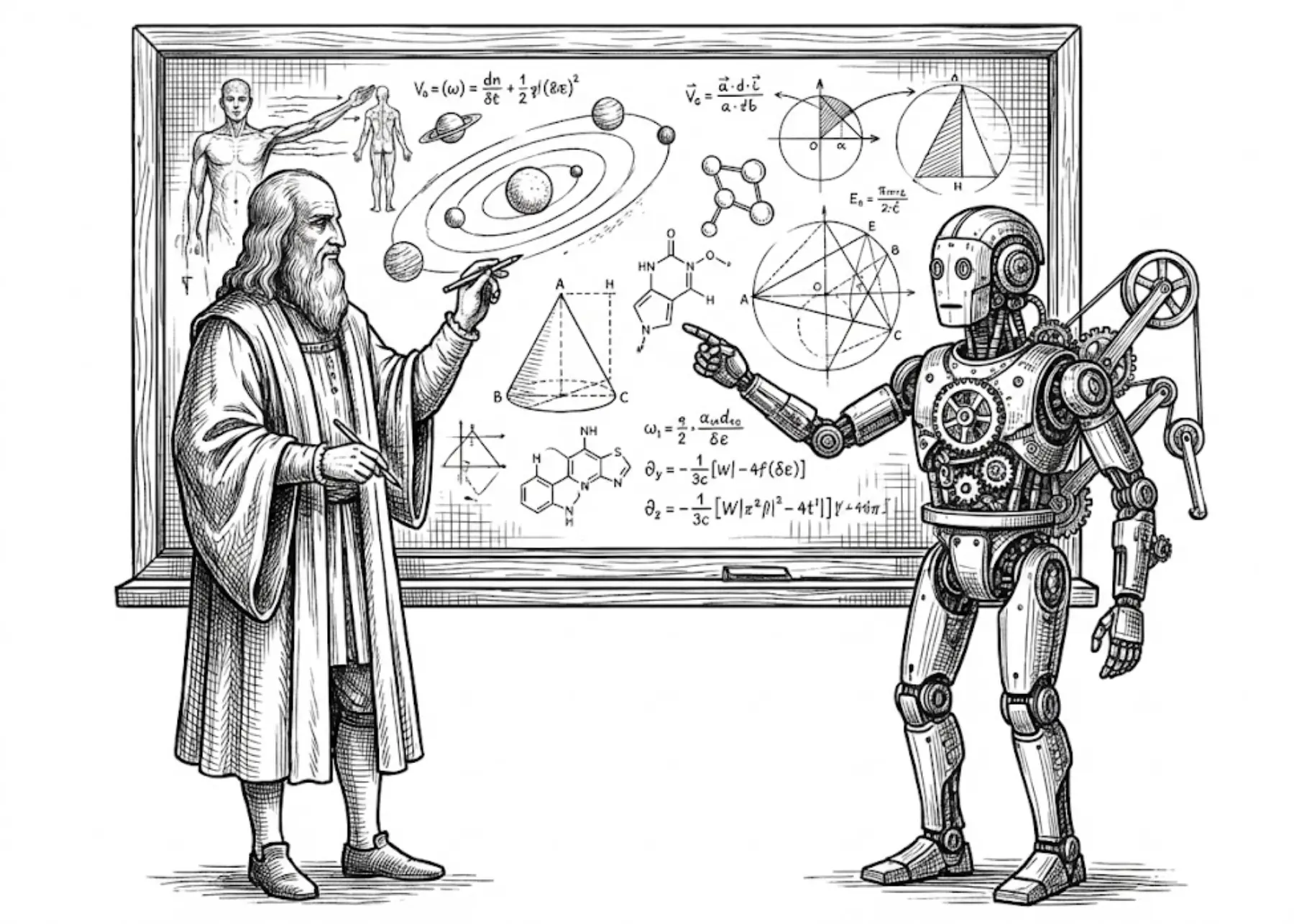 Human and AI collaboration at the blackboard